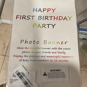 Happy First Birthday Party Photo Banner